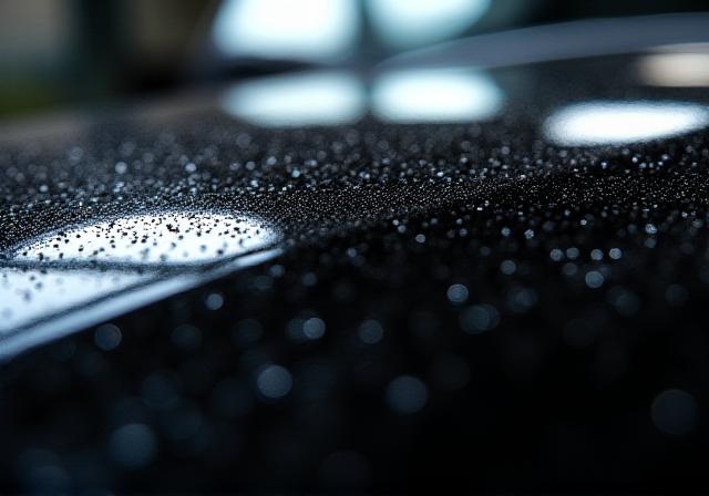 Dettaglio riflesso su cofano auto dopo lucidatura a specchio